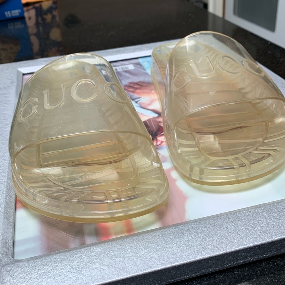 Gucci clear slides